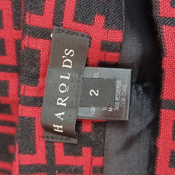 Harold's Pure Wool Printed Pencil Skirt- Sz. 2 - Picture 3 of 4